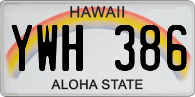 HI license plate YWH386