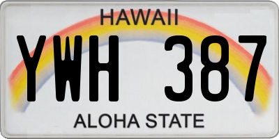 HI license plate YWH387