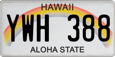 HI license plate YWH388