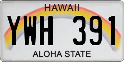 HI license plate YWH391