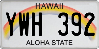 HI license plate YWH392