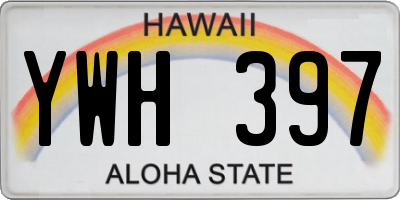 HI license plate YWH397