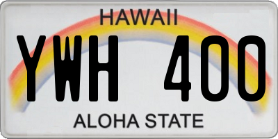 HI license plate YWH400