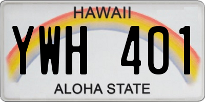HI license plate YWH401
