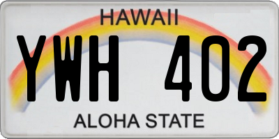 HI license plate YWH402