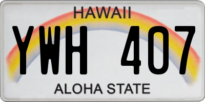 HI license plate YWH407