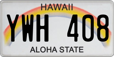 HI license plate YWH408