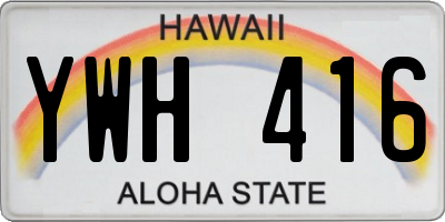 HI license plate YWH416