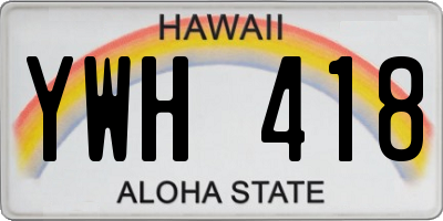HI license plate YWH418