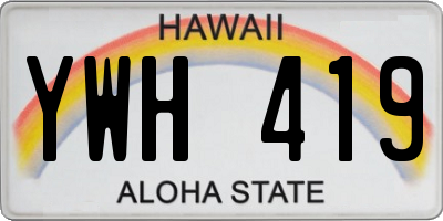 HI license plate YWH419