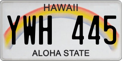 HI license plate YWH445
