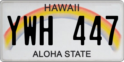 HI license plate YWH447
