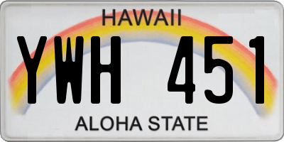 HI license plate YWH451