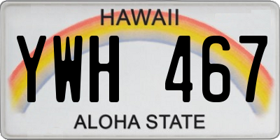 HI license plate YWH467