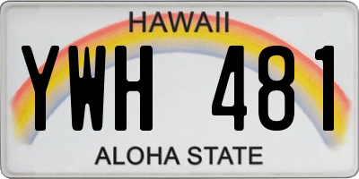 HI license plate YWH481
