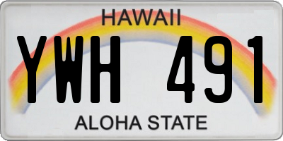 HI license plate YWH491