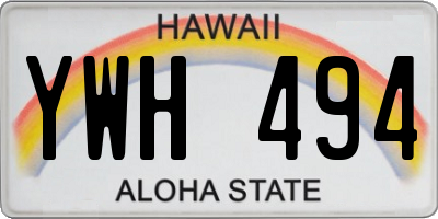 HI license plate YWH494
