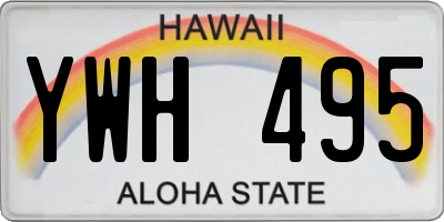 HI license plate YWH495