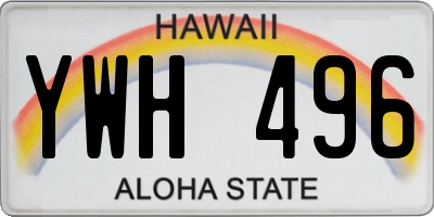 HI license plate YWH496