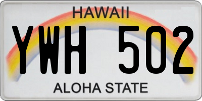HI license plate YWH502