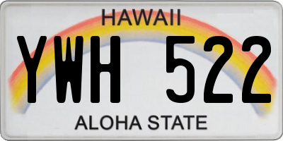 HI license plate YWH522