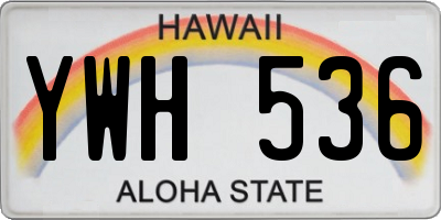 HI license plate YWH536
