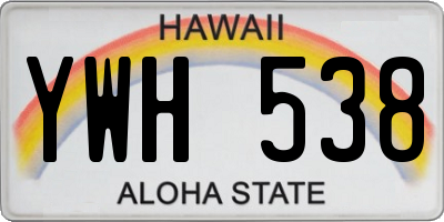 HI license plate YWH538