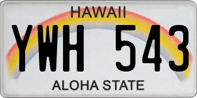HI license plate YWH543
