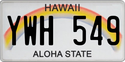HI license plate YWH549