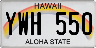 HI license plate YWH550