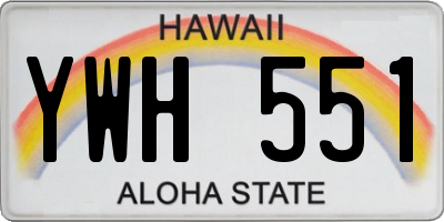 HI license plate YWH551