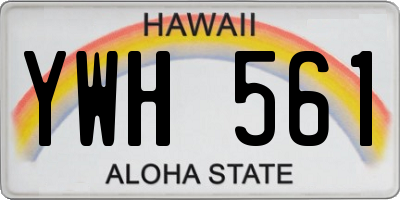 HI license plate YWH561
