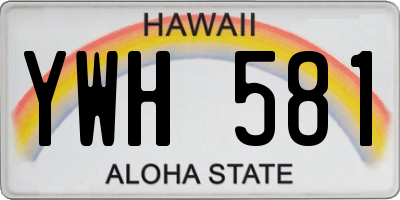 HI license plate YWH581