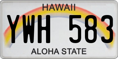 HI license plate YWH583