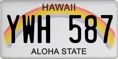 HI license plate YWH587