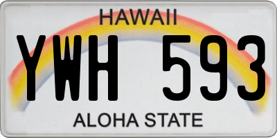 HI license plate YWH593
