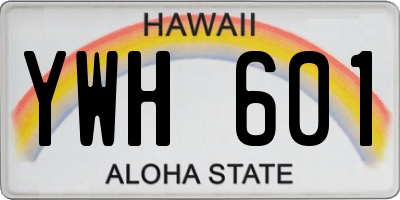 HI license plate YWH601