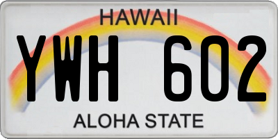 HI license plate YWH602