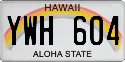 HI license plate YWH604