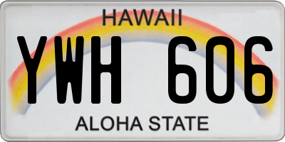HI license plate YWH606