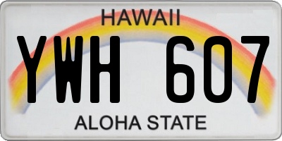 HI license plate YWH607