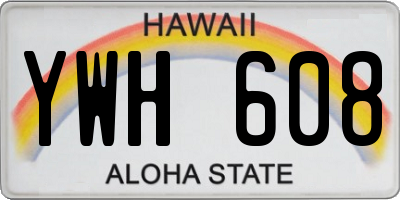 HI license plate YWH608