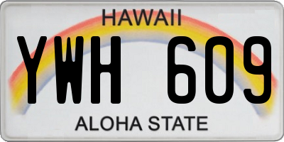 HI license plate YWH609
