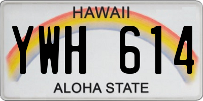 HI license plate YWH614