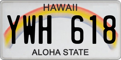 HI license plate YWH618