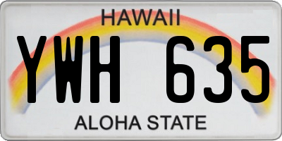HI license plate YWH635