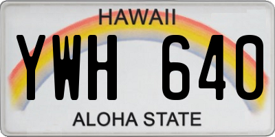 HI license plate YWH640