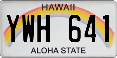 HI license plate YWH641
