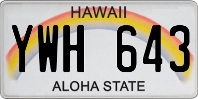 HI license plate YWH643