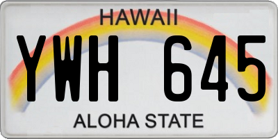 HI license plate YWH645